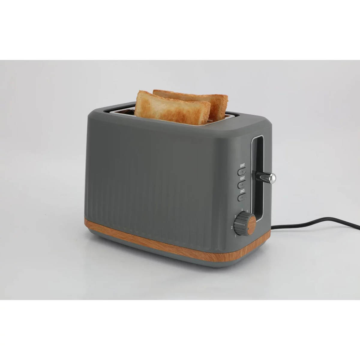 Nutmeg Toaster 2 Slice Dark Grey Kitchen Defrost Reheat Cancel Button Home - Image 2