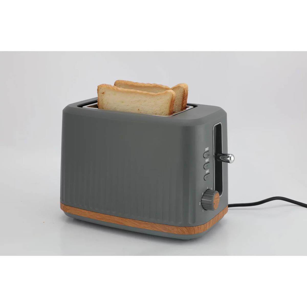 Nutmeg Toaster 2 Slice Dark Grey Kitchen Defrost Reheat Cancel Button Home - Image 3