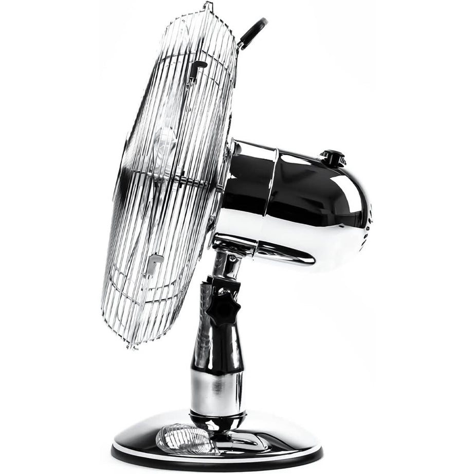Status Desk Fan 12" Electric Chrome 3 Speeds Oscillating Office Home Indoor - Image 1