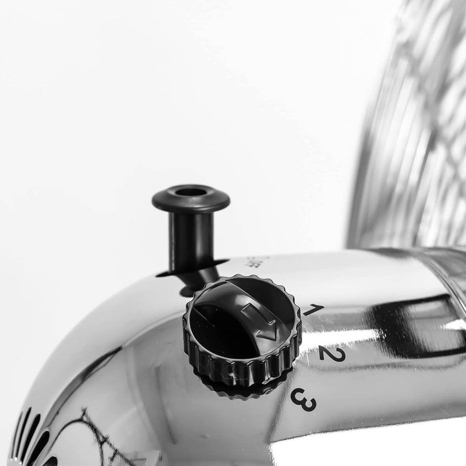 Status Desk Fan 12" Electric Chrome 3 Speeds Oscillating Office Home Indoor - Image 3