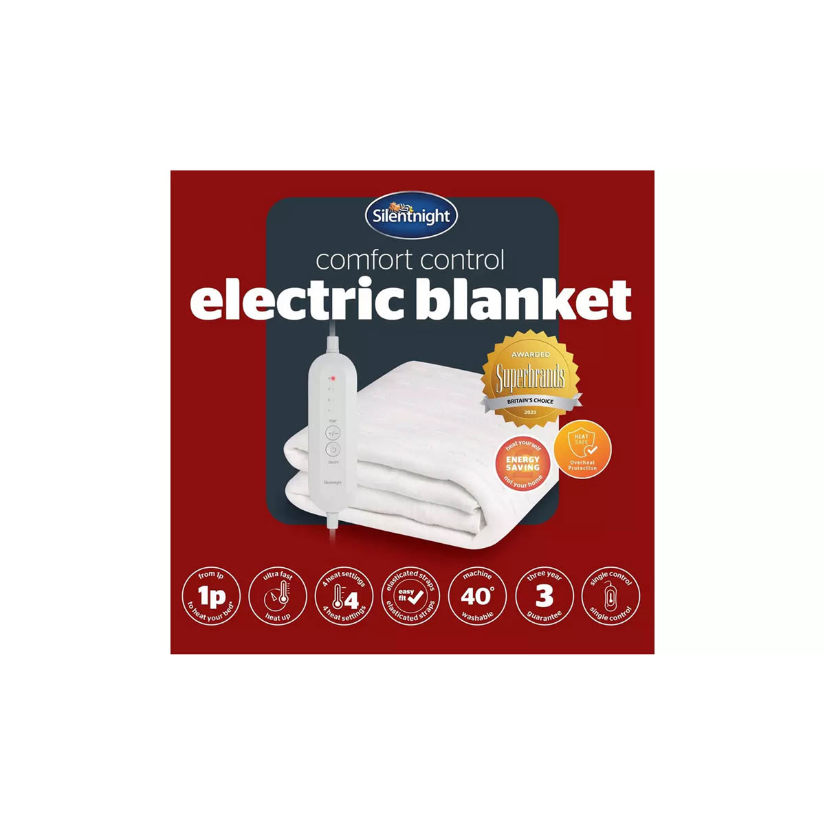 Silentnight Electric Blanket Comfort Control Heated Underblanket Kingsize - Image 9