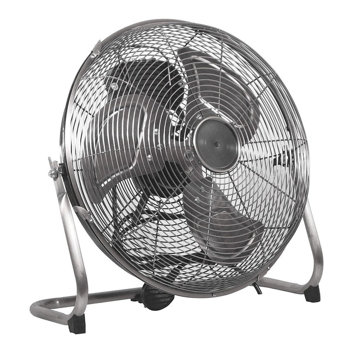 Floor Fan 16 Inch Air Cooling Circulator High Speed Chrome Powerful Wind - Image 1