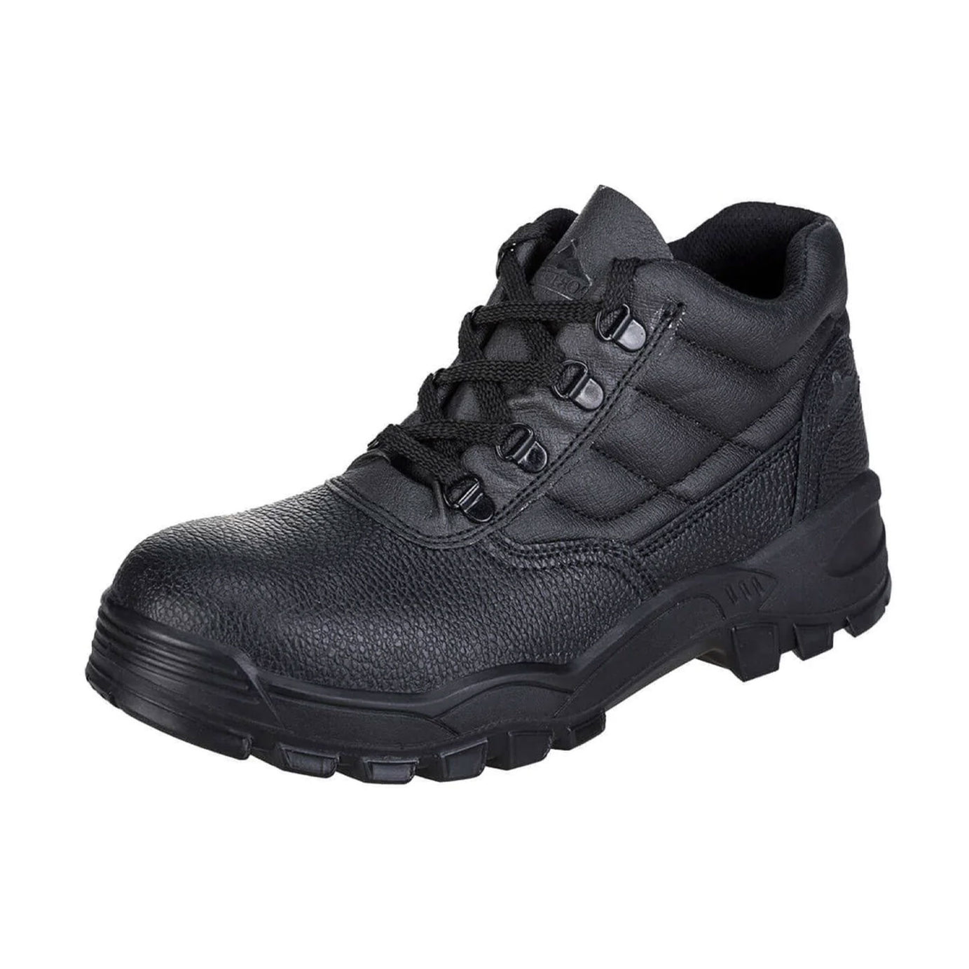 Safety Boots Ankle Black Leather Steel Toe Cap Lightweight Lace Up Size 6.5 UK - Image 1