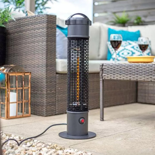 Garden Heater Tower Portable Electric IP54 Handle Outdoor Patio (H) 65cm 1200W - Image 1