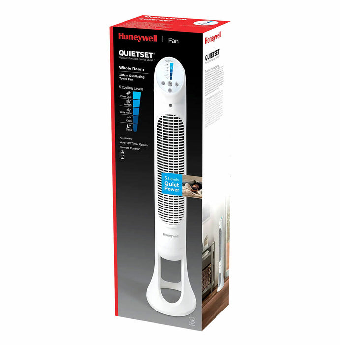 Honeywell Tower Fan HYF260E Quiet Set Oscillating White With Remote Control A+ - Image 3
