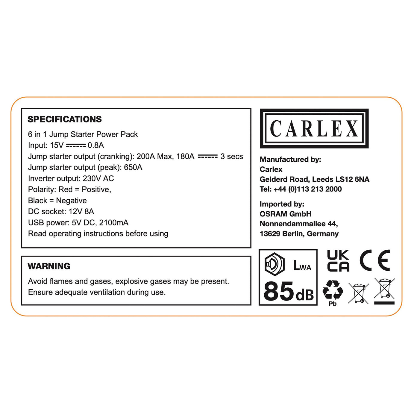 Portable Car Jump Starter Battery Pack Booster 6 In 1 Air Compressor USB 600Amp - Image 4