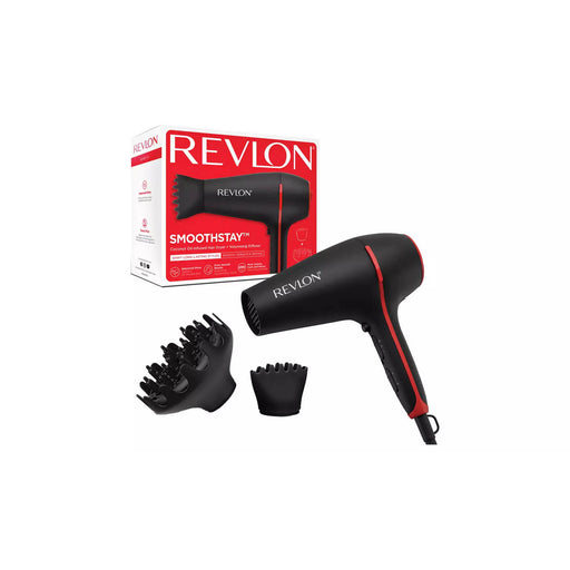 Revlon Hair Dryer With Diffuser Smoothstay Coconut Oil-Infused Modern Portable - Image 1
