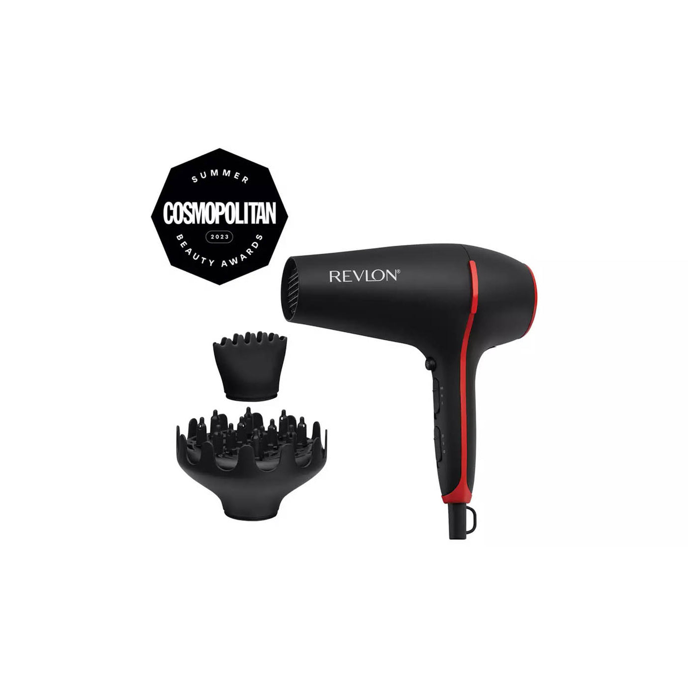 Revlon Hair Dryer With Diffuser Smoothstay Coconut Oil Infused Modern Portable - Image 2
