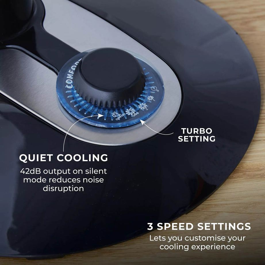 Swan Desk Fan 12″ Electric 2 Speeds Oscillating Quiet Office Home Indoor 60W - Image 4