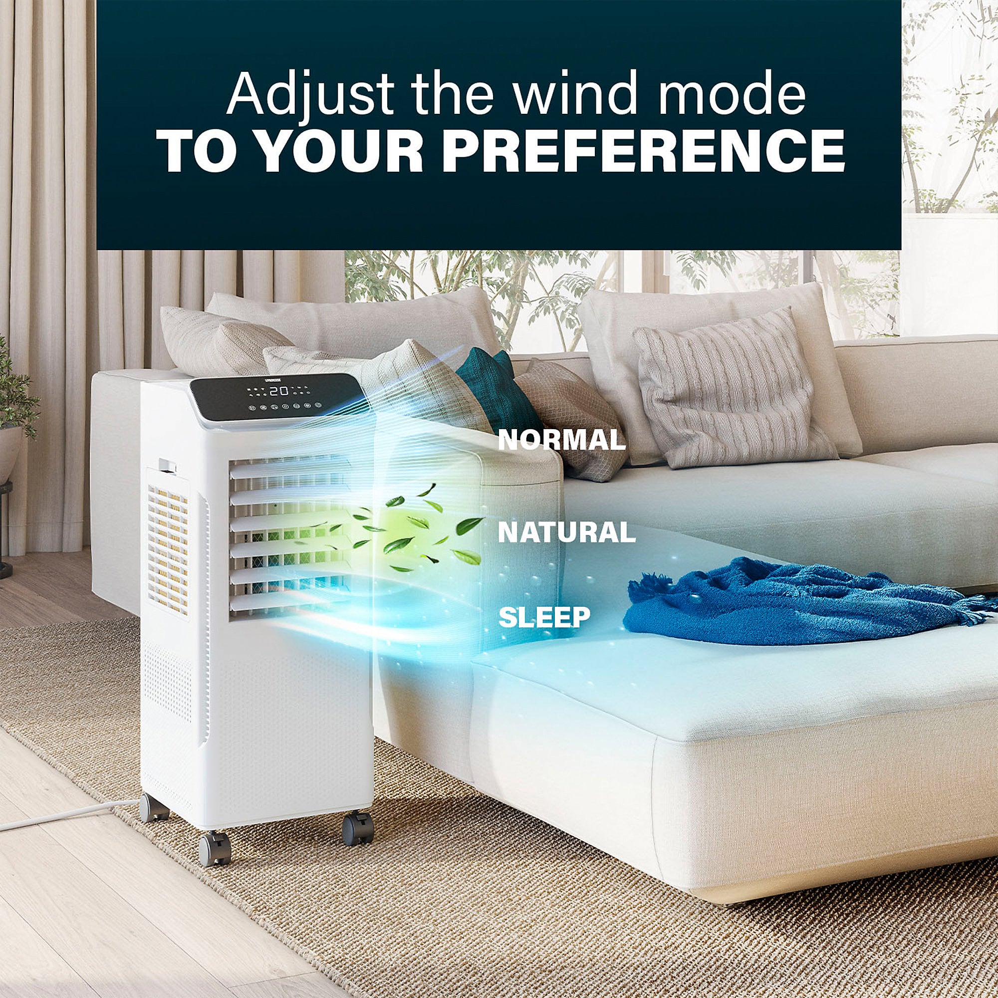 Princess Air Cooler Smart Hybrid White Touch LED Display Oscillating Timer 5L - Image 2