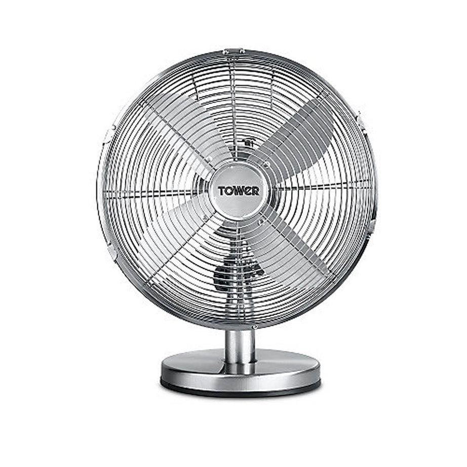 Tower Desk Fan T605000 Metal 3 Speed Oscillating Portable Office Home Indoor - Image 1