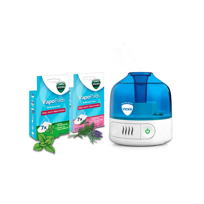 Vicks Personal Humidifier Mini Compact Cool Mist Essential Oil Vapo Pads 0.5L - Image 2
