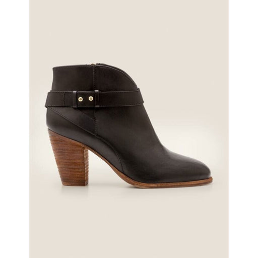 Womens Ankle Boots Leather Smart Black Chunky Heel Elegant Size UK 5 EU 38 - Image 1