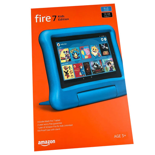 Amazon Fire Tablet 7 Kids Edition 2022 9th Generation Blue 16GB Wi-Fi Age 3+ - Image 1
