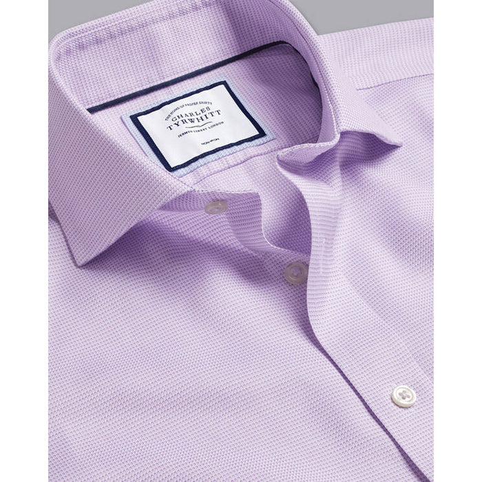 Charels Tyrwitt Cutaway Collar Shirt Non Iron Cambridge Weave Purple 42/86Cm - Image 1
