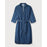 Tencel Shirt Dress Midi Relaxed Belted Knee Side Pockets Denim Blue Size 8 - Image 5