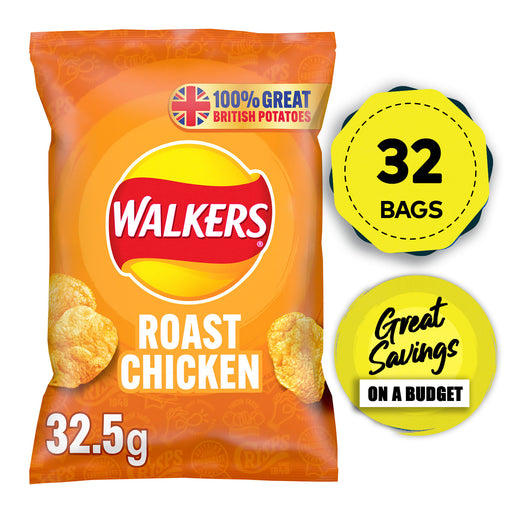 Walkers Crisps Roast Chicken Lunch Sharing Snack 32 x 32.5g - Image 1