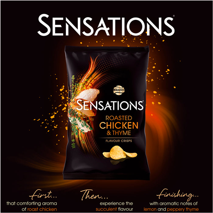 Sensations Walkers Crisps Roast Chicken Thyme Sharing 12 Bags x 150g - Image 4