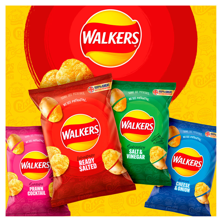 Walkers Crisps Cheese Onion Snack Pack Lunch 32x32.5g Bags - Image 4