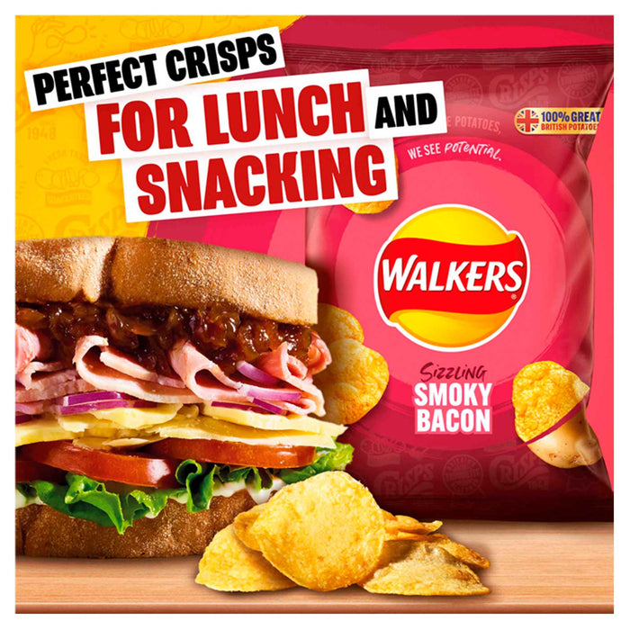 Walkers Crisps Smokey Bacon Suitable for vegetarians 32 x 45g - Image 6