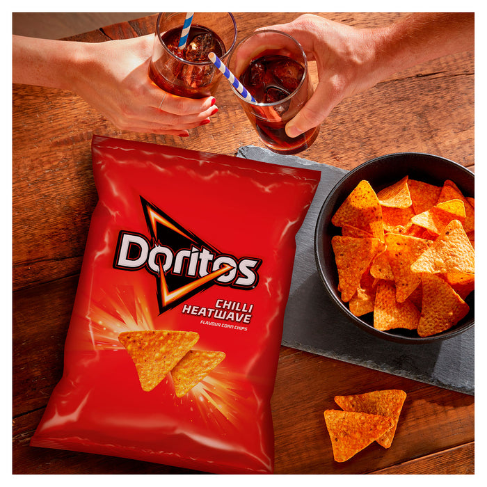 Doritos Tortilla Chips Chilli Heatwave Sharing Crisps Bag 12 x 180g - Image 3