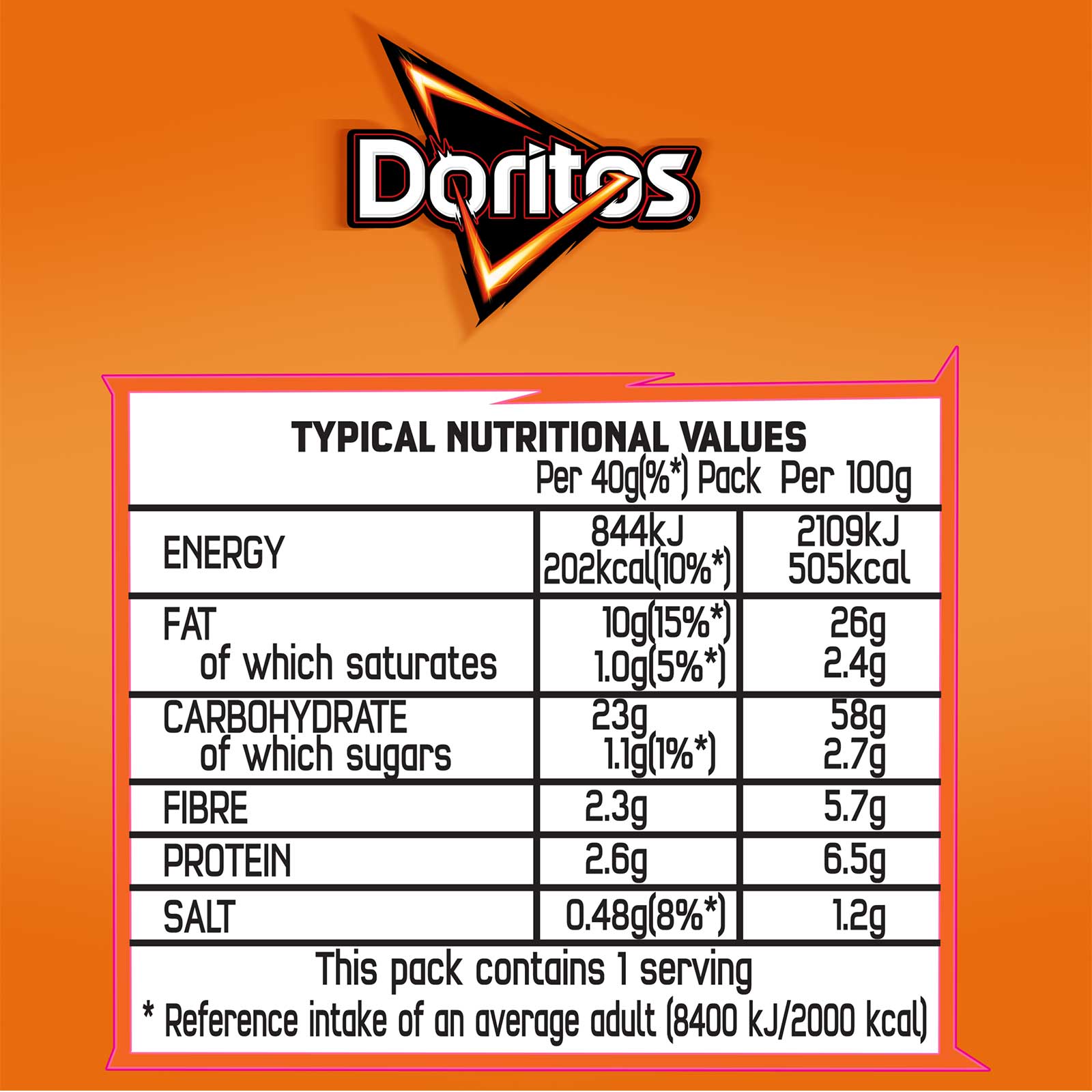 Doritos Tortilla Chips Tangy Cheese Sharing Snacks 32 Bags x 40g - Image 4