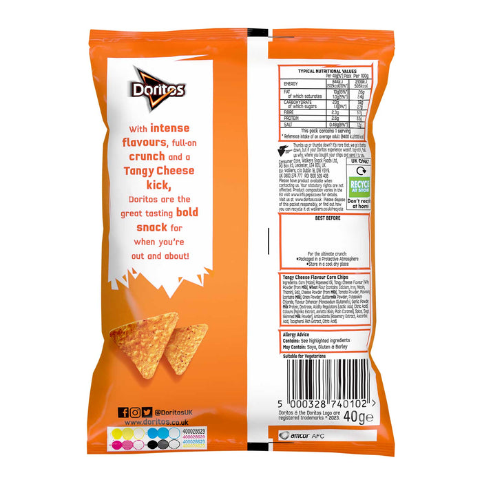 Doritos Tortilla Chips Tangy Cheese Sharing Snacks 32 Bags x 40g - Image 5