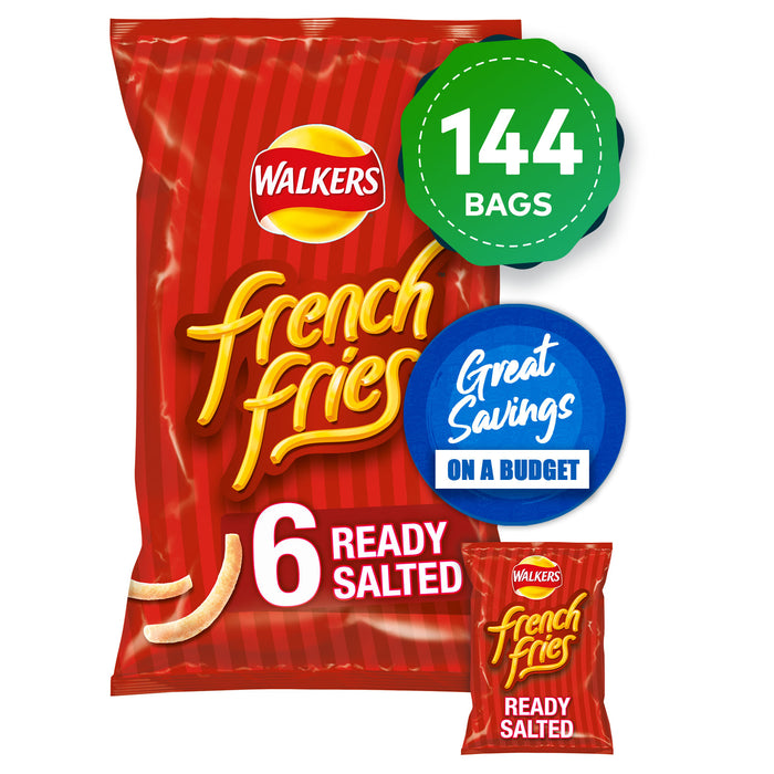 Walkers Crisps French Fries Ready Salted Snacks 144 Bags x 28g - Image 2