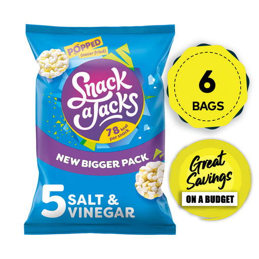Snack a Jacks Rice Cakes Salt And Vinegar Multipack 6  x 5 Bags - Image 1