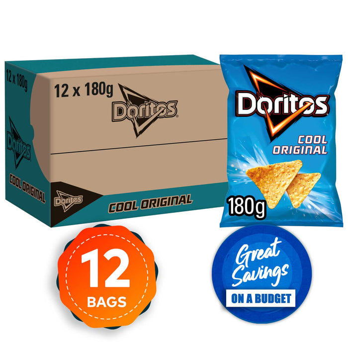 Doritos Tortilla Chips Cool Original Share Crisps Bags 12 x 180g - Image 5