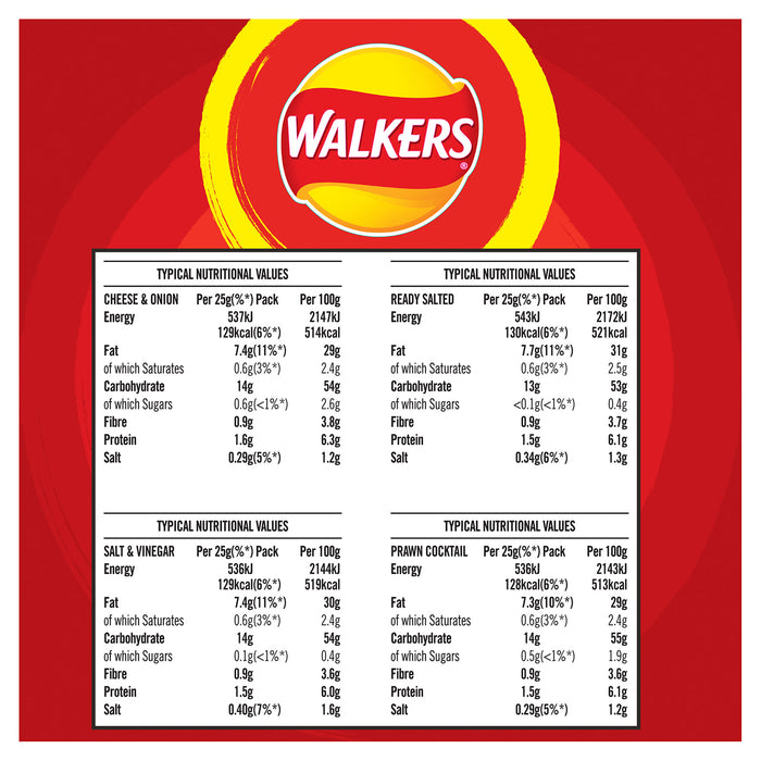 Walkers Crisps Salted Vinegar Prawn Multipack Snack Bundle 200x25g - Image 2