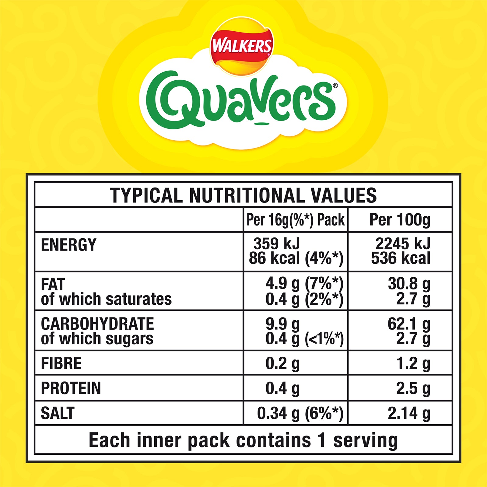 Walkers Quavers Crisps Cheese Flavour Multipack Snacks 15 x 12 Bags - Image 8
