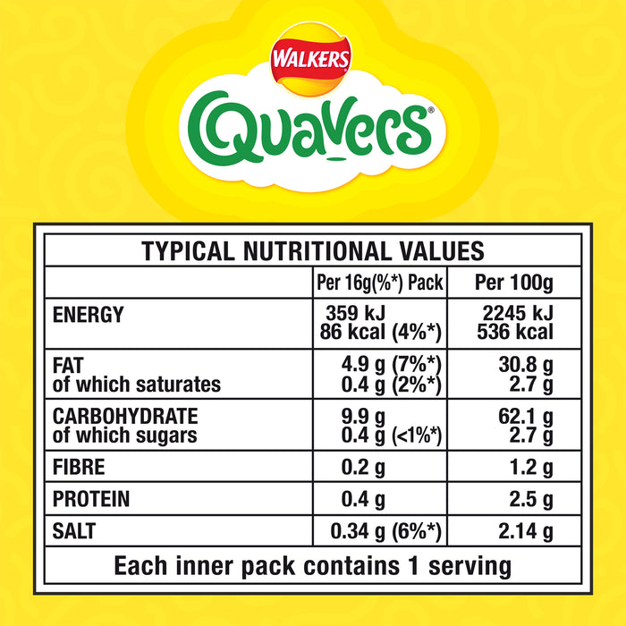 Walkers  Quavers Crisps Cheese Flavour Multipack Snacks 15 x 12 Bags - Image 8