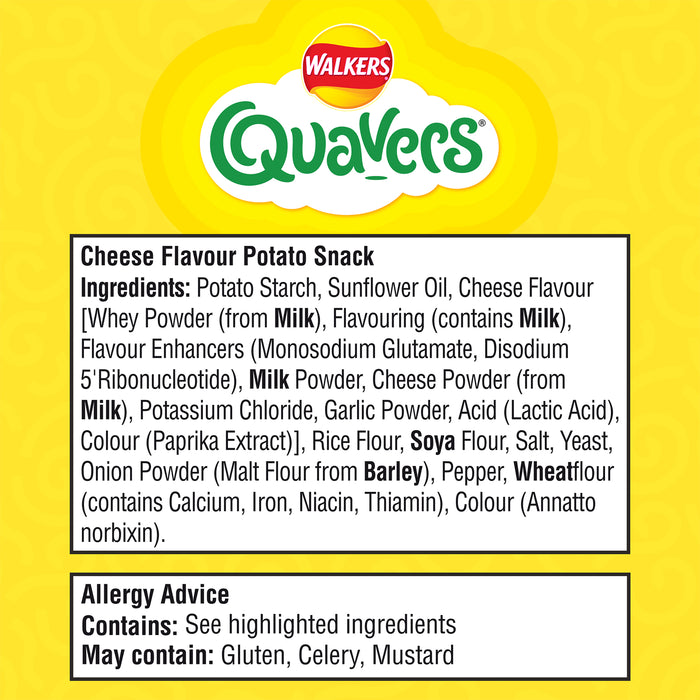 Walkers  Quavers Crisps Cheese Flavour Multipack Snacks 15 x 12 Bags - Image 9
