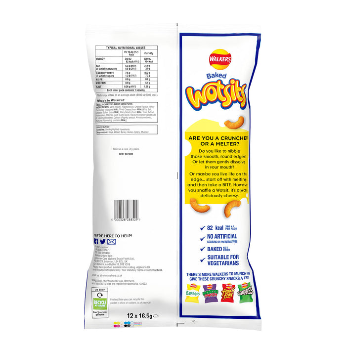 Walkers Crisps Wotsits Cheesy Snack Multipack Packs of 16 x 12 - Image 2