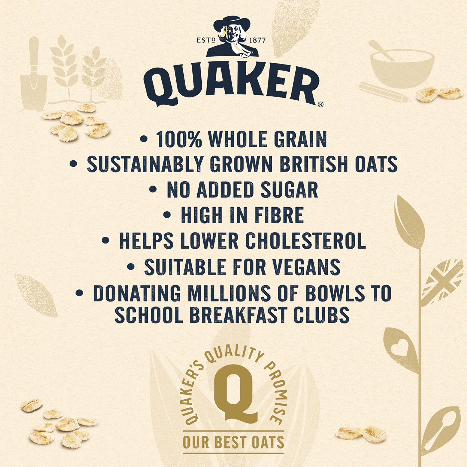 Quaker Oats Porridge Rolled Wholegrain Healthy Vegans 10 Box Of 1kg - Image 7