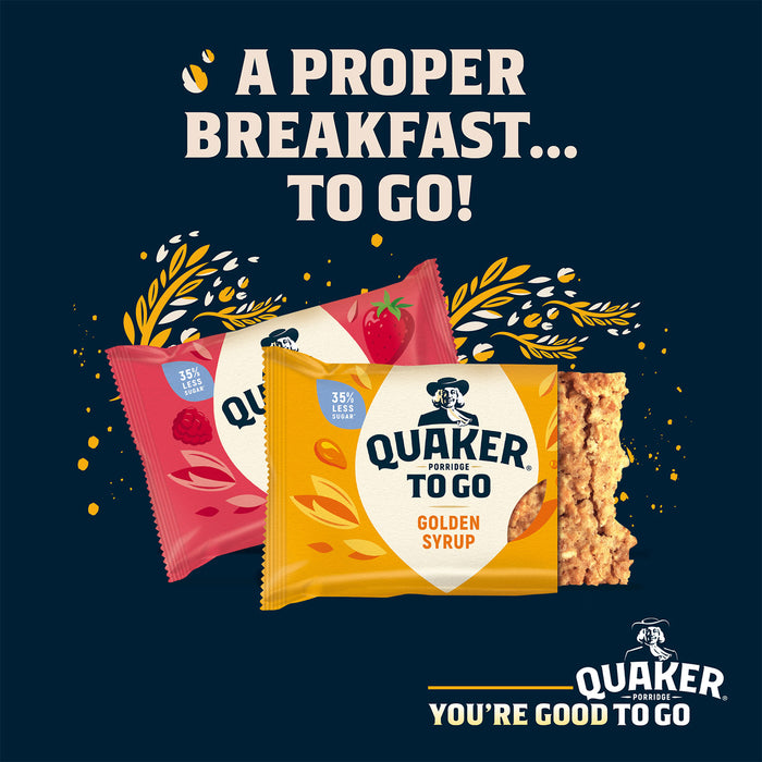 Quaker Breakfast Bar Porridge To Go Cereal Golden Syrup Oat 12 x 55g - Image 3