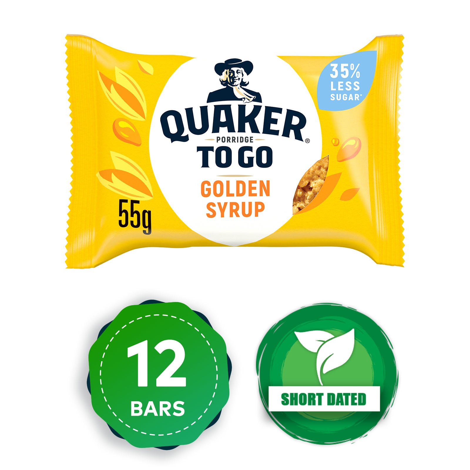 Quaker Breakfast Bar Porridge To Go Cereal Golden Syrup Oat 12 x 55g - Image 10