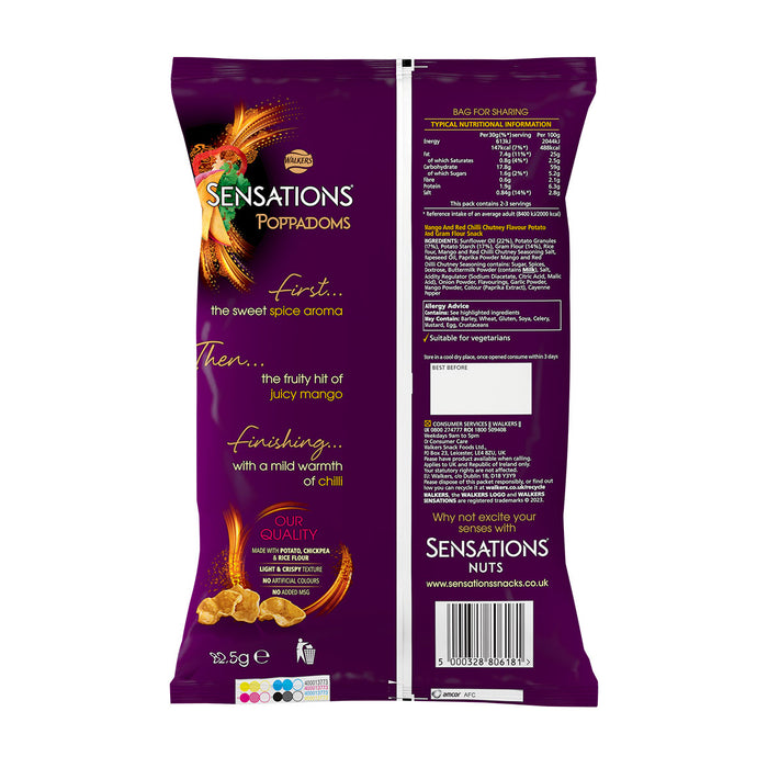 Sensations Chips Poppadoms Snack Mango Chilli Chutney 9 x 82.5g - Image 6