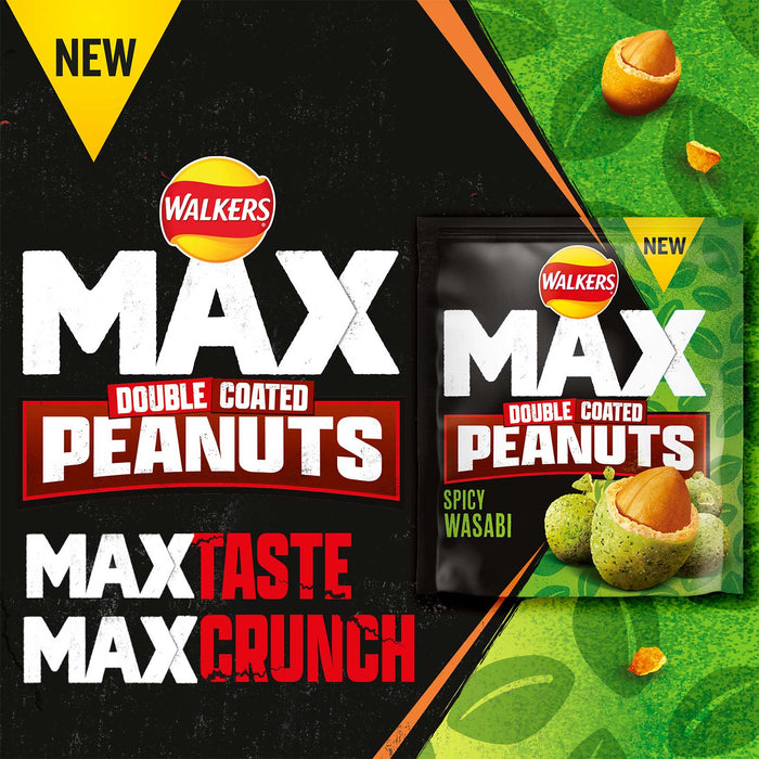 Walkers Max Double Coated Peanuts Spicy Wasabi Sharing Snacks 8x175g - Image 3