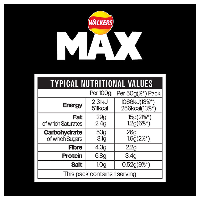 Walkers Crisps Max Chunky Cheese & Onion Snacks Sharing 24 x 50g - Image 4