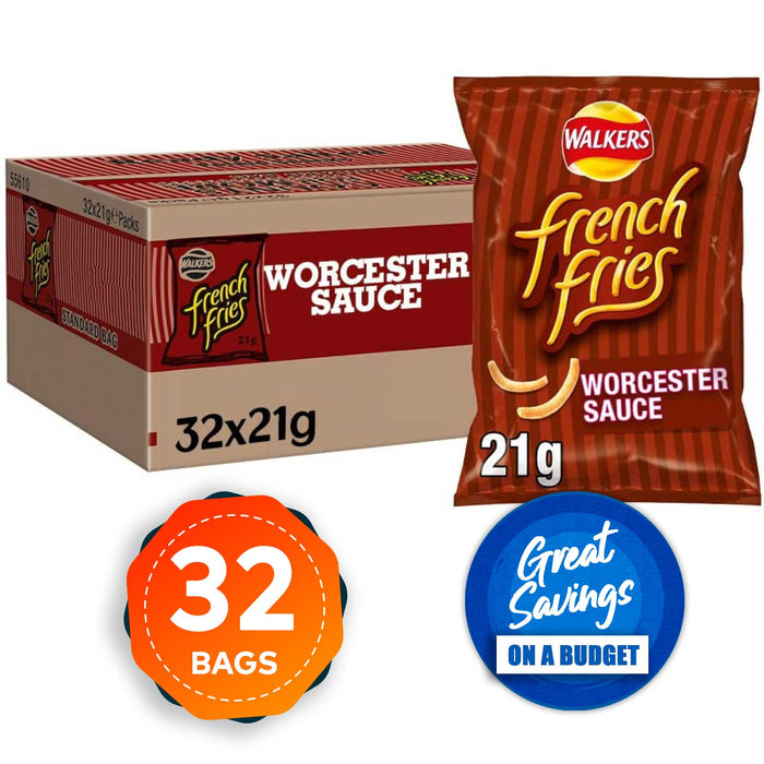 Walkers French Fries Worcester Sauce Snacks 32 x 21g - Image 4