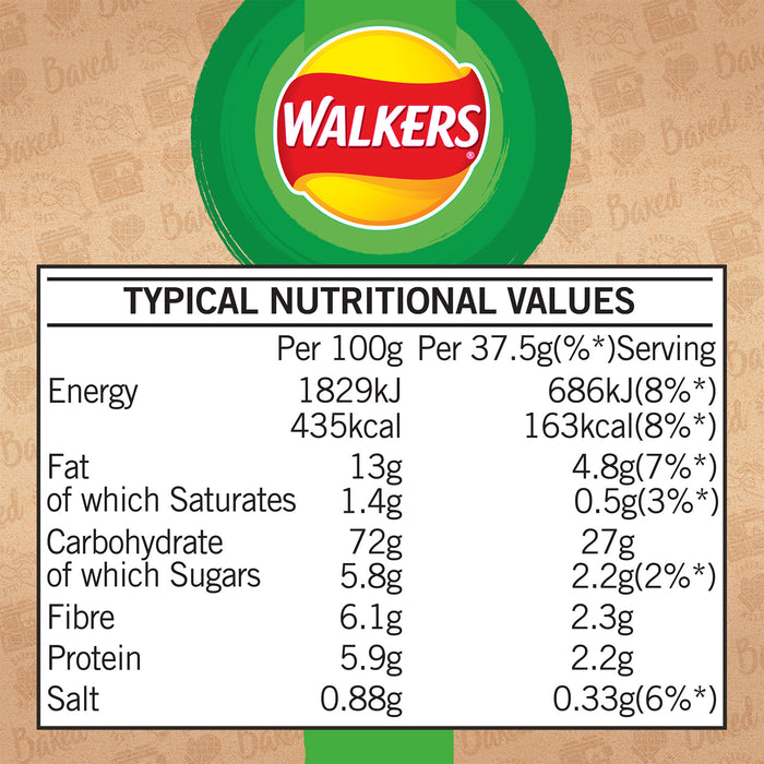 Walkers Baked Crisps Salt & Vinegar Snacks 32 Pack of 37.5g - Image 3