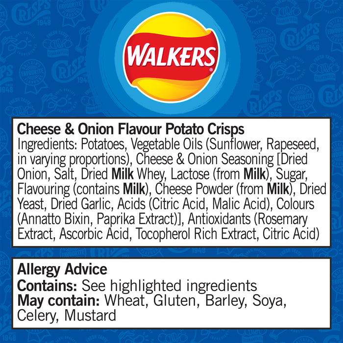Walkers Crisps Cheese And Onion Sharing Snack Pack 6 Bags x 150g - Image 8