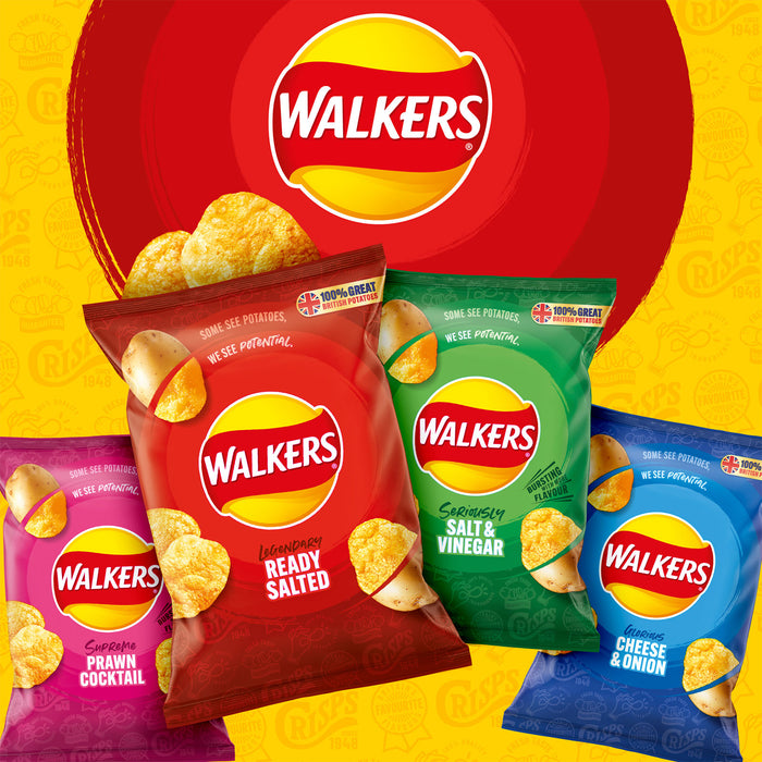 Walkers Crisps Salt And Vinegar Lunch Sharing Snacks 6 Bags x 150g - Image 5