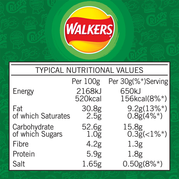 Walkers Crisps Salt And Vinegar Lunch Sharing Snacks 6 Bags x 150g - Image 7