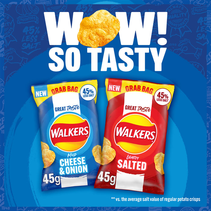 Walkers Mild Cheese Onion Less Salt Crisps Snacks Sharing Bundle 32 pack x 45g - Image 5