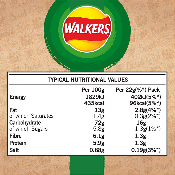 Walkers Baked Crisps Salt & Vinegar Multipack Snacks 18 x 6 Bags - Image 3