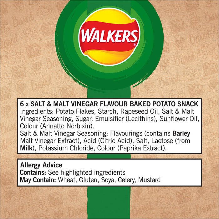 Walkers Baked Crisps Salt & Vinegar Multipack Snacks 108 Bags - Image 4