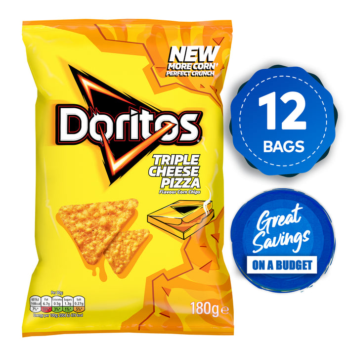Doritos Tortilla Chips Triple Cheese Pizza Sharing Snack 12Bag x180g - Image 3
